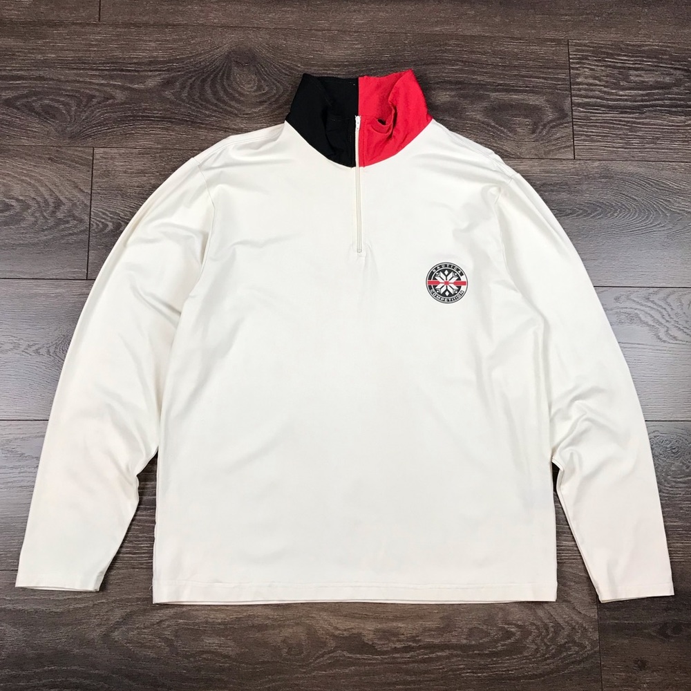 Nautica Competition Men’s Vintage Quarter Zip Long Sleeve Active Sweatshirt Sz L